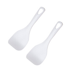 2pcs White Compact Non Stick Rice Paddle For Kitchen Use