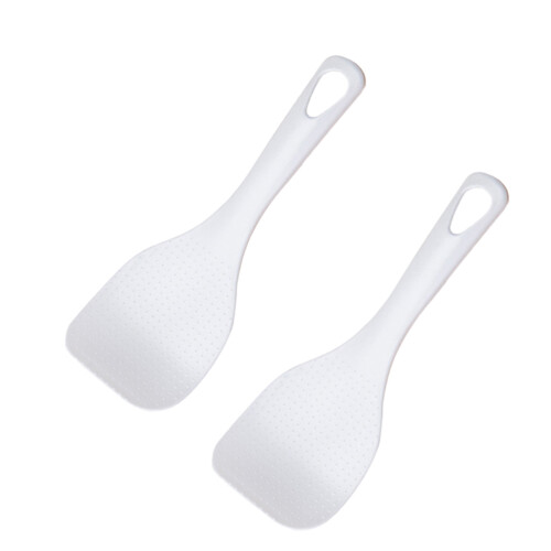 2pcs White Compact Non Stick Rice Paddle For Kitchen Use
