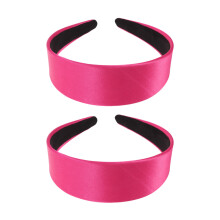 Solid Hairband Wide Edge Women Headband Rosy 2pcs