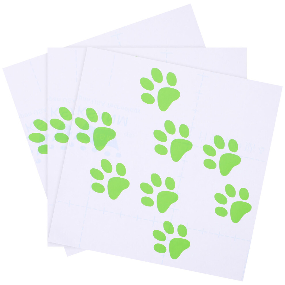 24Pcs Car Decorative Cat Footprint Stickers Pvc Auto Body Decals Green 3164262415785