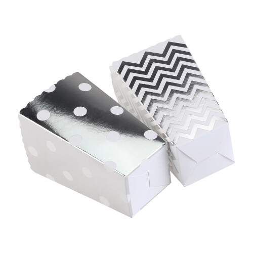 Popcorn Boxes Cardboard Candy Container 50pcs Color Silver 2