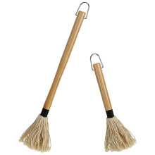 Barbecue Grill Accessory Long Handle Round Brush Head 2pcs