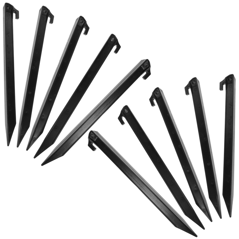 Masteelf 10pcs Heavy Duty Plastic Tent Stakes For Outdoor Use Black-image-OPC-PK8QN6C-NEW