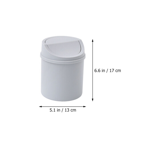 2pcs Convenient Trash Bins With Cover Desktop Use 1
