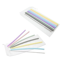 Bubble Tea Straw Reusable Set Assorted Color 6pcs