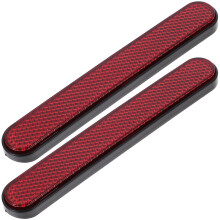 Creative Reflective Sticker Red Abs 2pcs 5.6x0.9in Strip