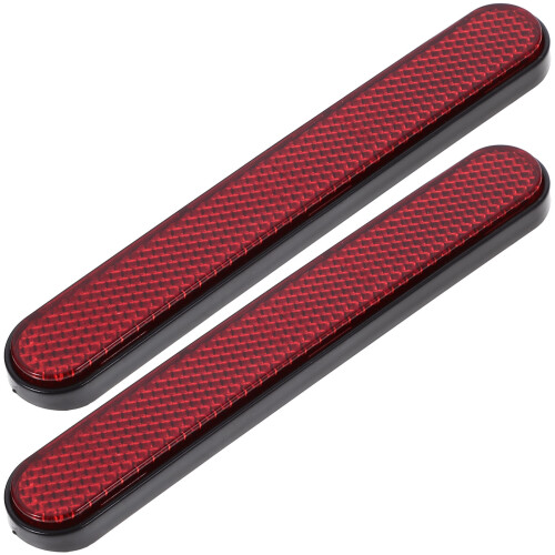 Creative Reflective Sticker Red Abs 2pcs 5.6x0.9in Strip