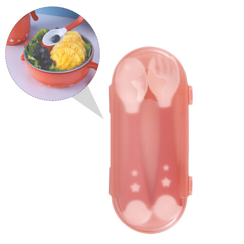 Fork Spoon For Children Red Set Cutlery 2