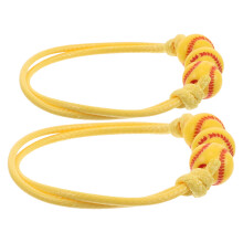 Girls Sports Bracelets Yellow Acrylic 2pcs
