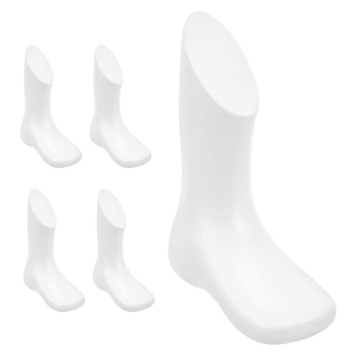 5Pcs Lightweight Kids Foot Models White Plastic Mannequin for Socks