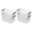 4 Pcs Decorative Storage Boxes With Lids Plastic Clear Stackable 8
