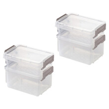 4 Pcs Decorative Storage Boxes With Lids Plastic Clear Stackable