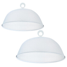 Raindrops Handle Design Food Covers Iron 2pcs 14.2x11.8x5.7in