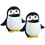 2 Pcs Cartoon Storage Box Plastic Wall Mount Organizer Penguin Boxes 4
