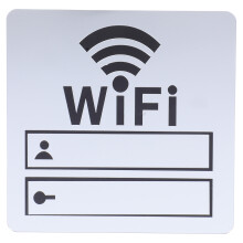 Office Door Sign Wifi Sign Sticker Silver Acrylic 1pack