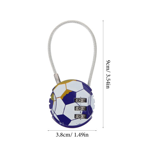 Tiny Lock With Cable Locks Zinc Alloy Multi 1pack 1