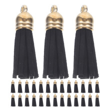 Keychain Tassel Charms Alloy Black 50pcs