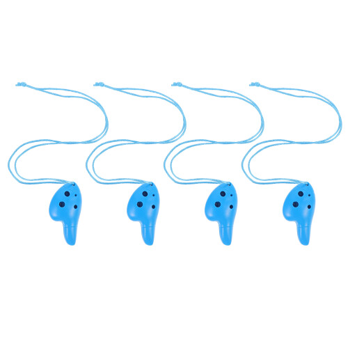 4Pcs Blue ABS 6-Hole Ocarina Kids Beginner Practice Musical Instrument