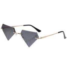 1Paar Rimless Zonnebril Grijs St Decor En Zomerfoto's