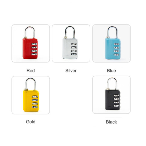 5pcs Assorted Color Dial Luggage Padlock Combination Lock For Travel 1