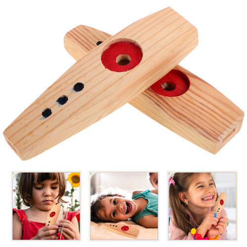 2 Wooden Kazoos For Beginners - Easy Musical Accompaniment 1