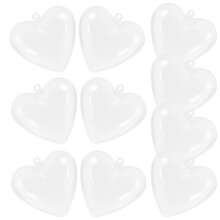10 Pcs Bath Heart Pendant Wedding 6.50x6.30x3.70cm Transparent