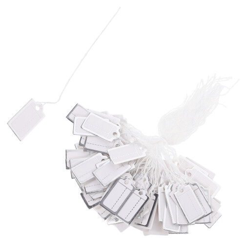 200pack Rectangular Price Tags Silver For Jewelry Inventory