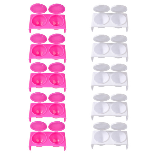 10 Pcs Crystal Liquid Cup Nail Art Container Double Hole Manicure 1