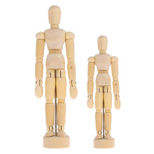 2pcs Wooden Mannequin Beige Diy Craft Painting For Children