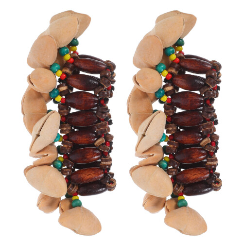 Nutshell Bracelets African Drum Bell Assorted Color 2pcs