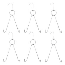Meat Hanging Rail Stainless Steel Meat Hooks Silver 6pcs