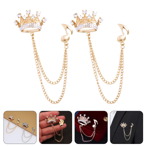 2 Pcs Brooch Accessories Lapel Pin Man Note Cardigan Clips 2