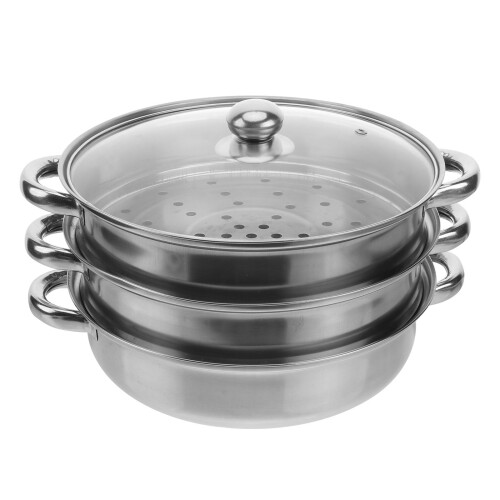 1set Stainless Steel Steamer Cookware For Square Cooking Silver 2