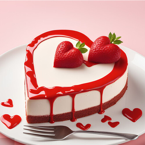 Foam Cake Heart Cake Model White 4pcs 2