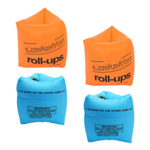 Heshuntoys Inflatable Swimming Arm Band Floaters, Blue/Orange, 2 Pack