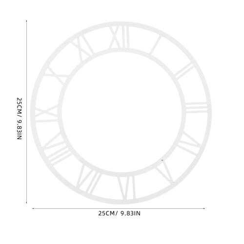 White Mirror Clock Wall Decal With Elegant Roman Numeral Dial 2