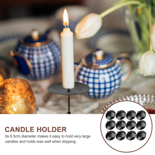 12pcs Baking Tools Iron Candle Spike Plates Candle Holder Fixing 1