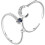 2Stk Verstellbare Damenringe Silber Kupfer Offener Statement Ring 9
