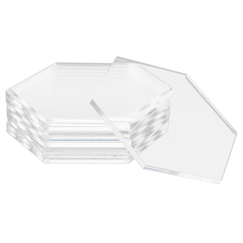 10pcs Transparent Acrylic Boards Hexagon For Decorative Use 2