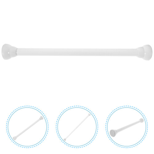 Roman Curtain Rod Adjustable Shower White Plastic 2