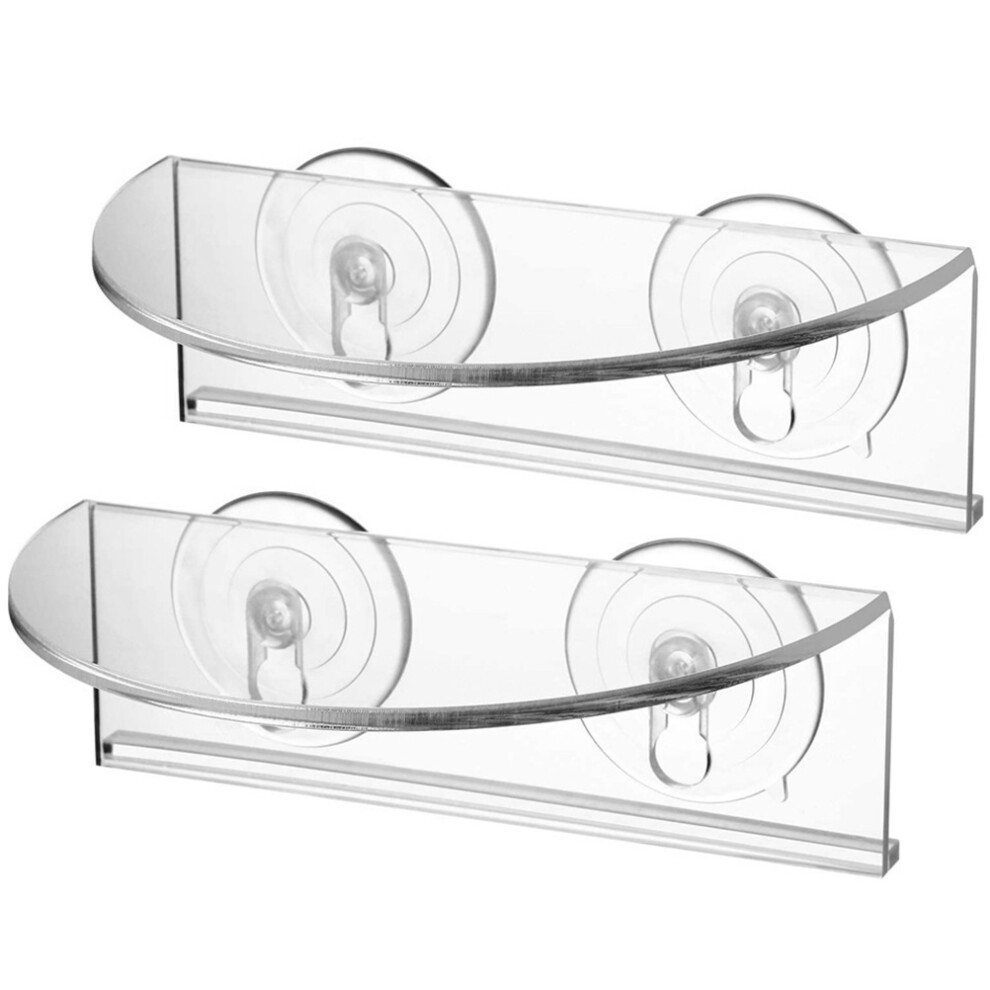 Suction Cup Floating Shelves Transparent Acrylic 2Pcs Storage 3171083367001