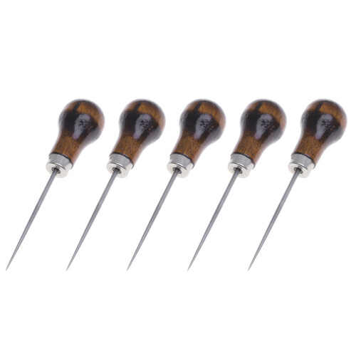 5pcs Wooden Scratch Awls For Handsewing Craft Tools 2