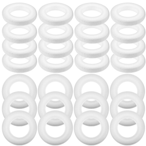 30 Pcs Polystyrene Rings For Crafts Foam Wreaths Decor