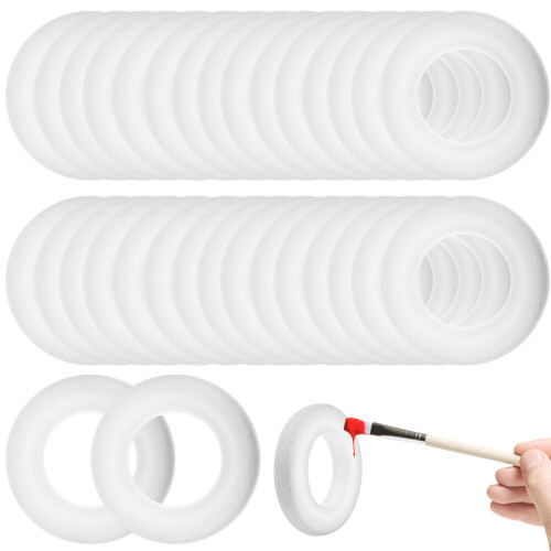 30 Pcs Polystyrene Rings For Crafts Foam Wreaths Decor 1