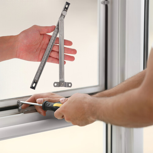 Sliding Door Security Bar Silver Steel 2pcs 2
