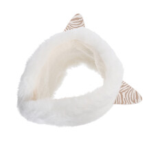 1Pc White Plush Cat Earmuffs Cute Soft Headband for Winter