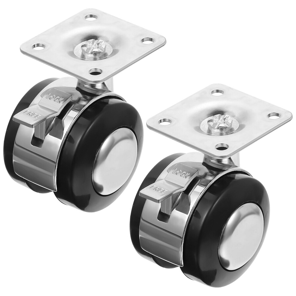 Small Furniture Casters Black Zinc Alloy 4Pcs 3171083393697