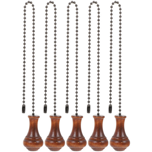 Wooden Ceiling Pull Chain Set - 5pcs
