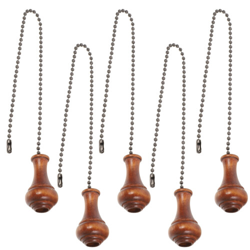 Wooden Ceiling Pull Chain Set - 5pcs 2