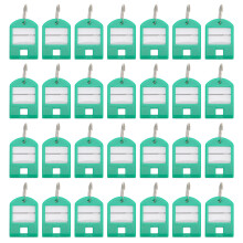 50 Pcs Number Label Key Caps Tag With Window Car Chain Green